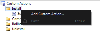 Installer Adding Custom Actions